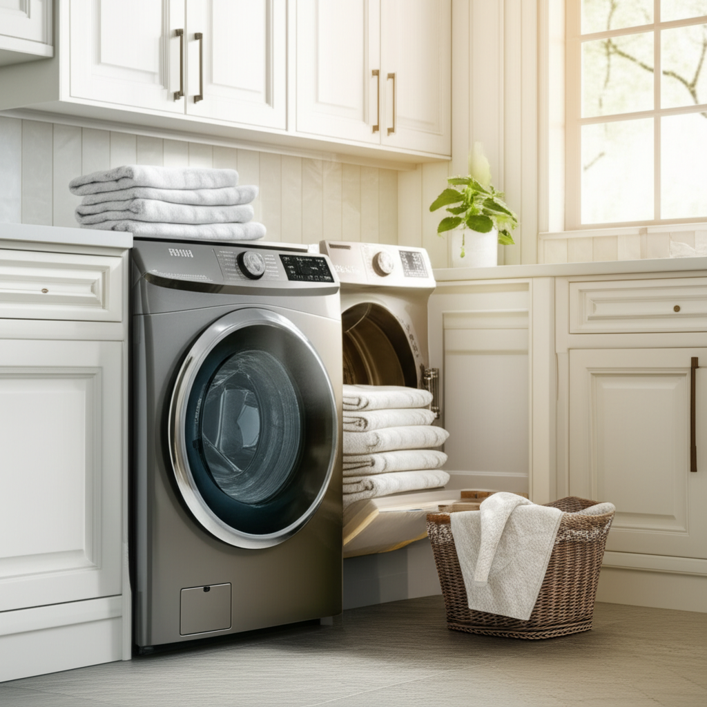 Premium dryer unit in elegant laundry room