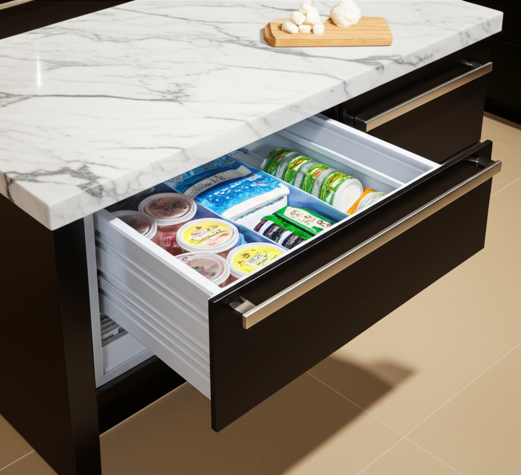 Premium freezer drawer unit