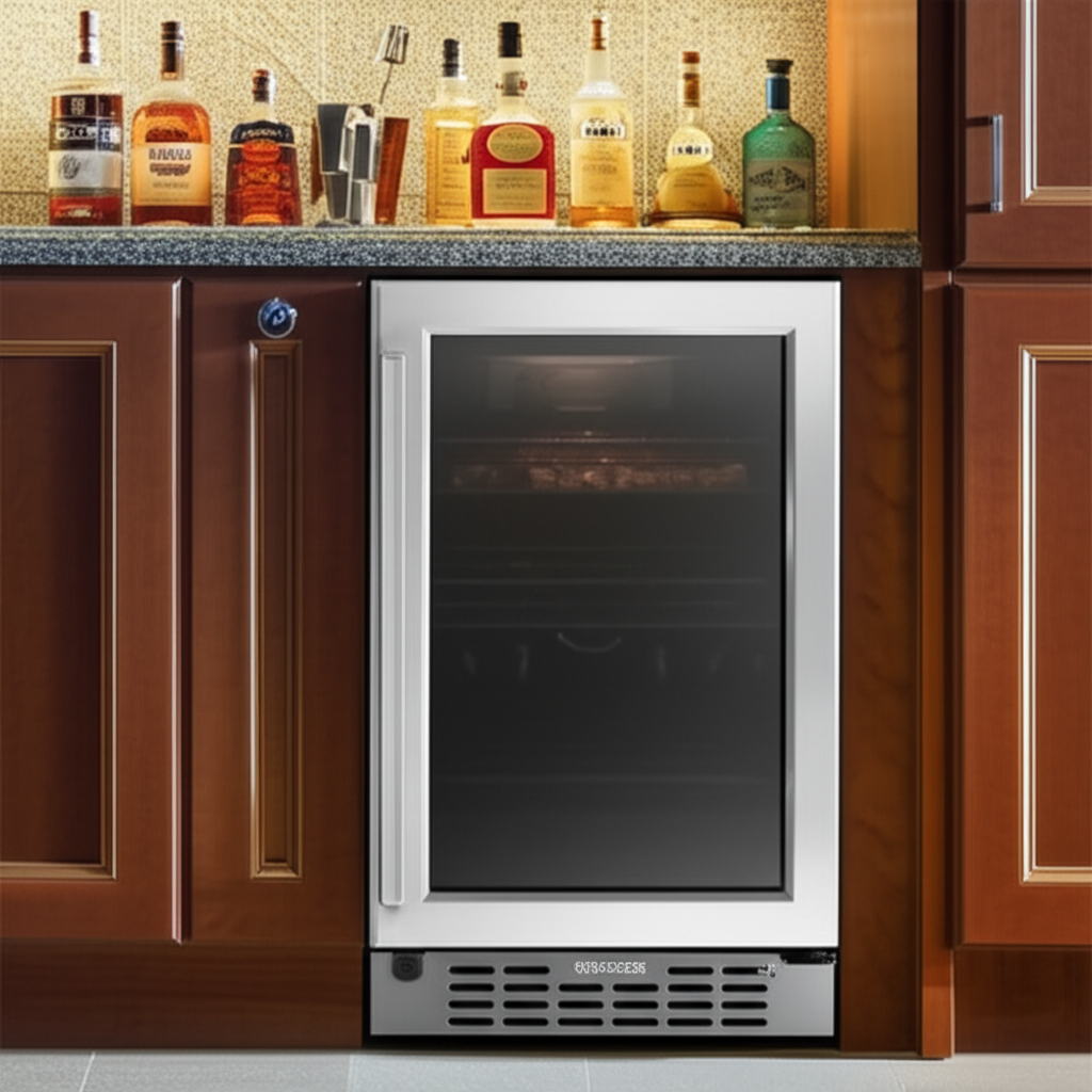 Professional ice maker unit producing crystal clear ice