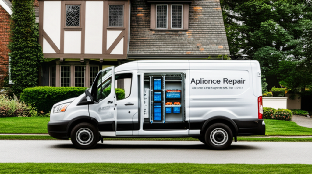 Professional service van for appliance repair