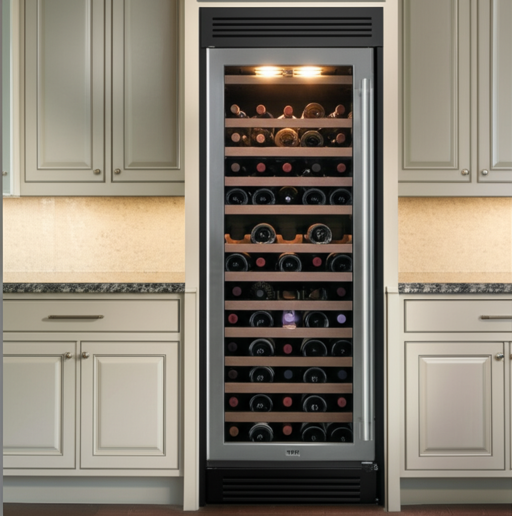 Built-in wine cooler with premium wine collection